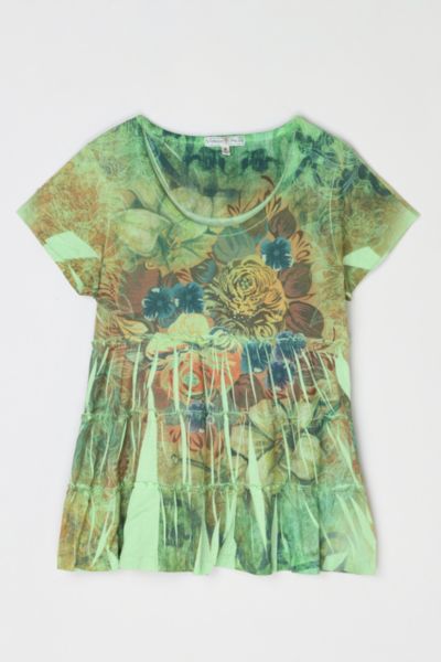 Vintage Y2k Printed Tiered Top