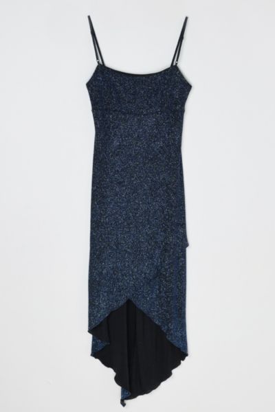 Vintage Y2k Dark Blue Glittered Midi Dress