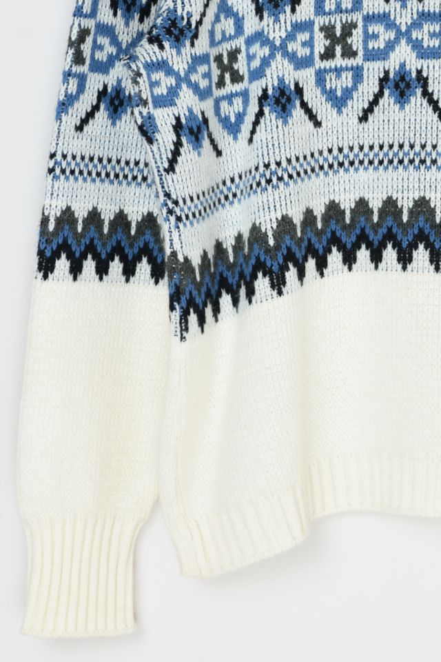 Vintage 90s Blue & White Fair Isle Sweater #2
