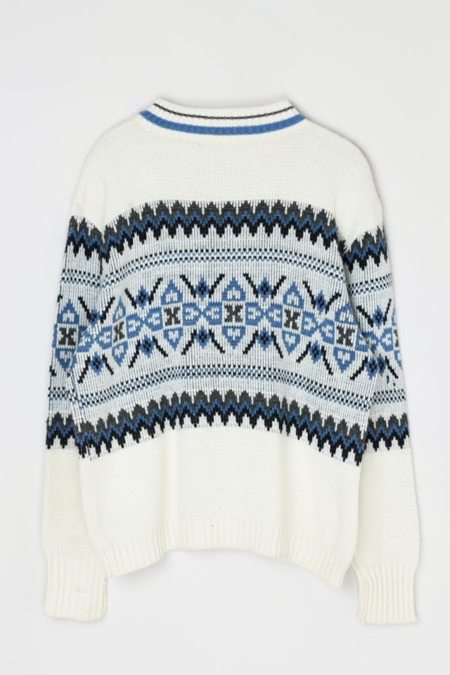 Vintage 90s Blue & White Fair Isle Sweater #3