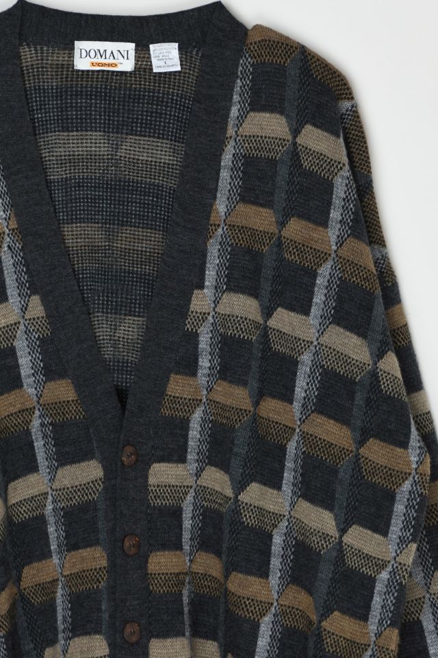 Vintage 90s Geometrical Knit Cardigan #1