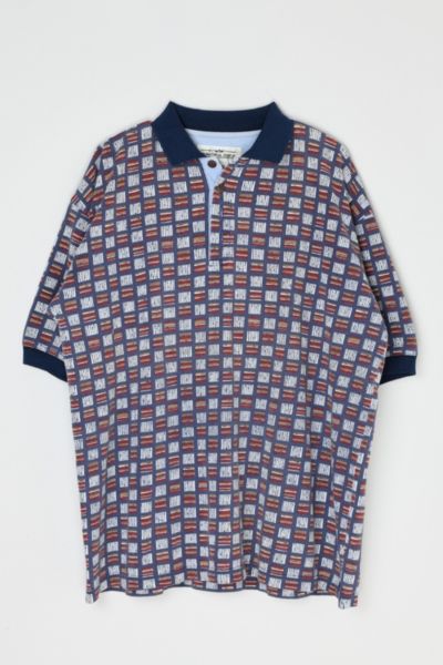 Vintage 90s Stripe Patterned Polo Shirt