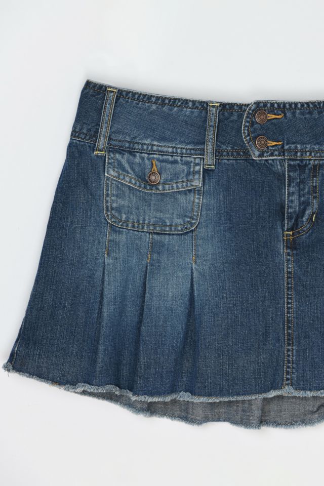 Vintage Y2k Pleated Denim Mini Skirt #1