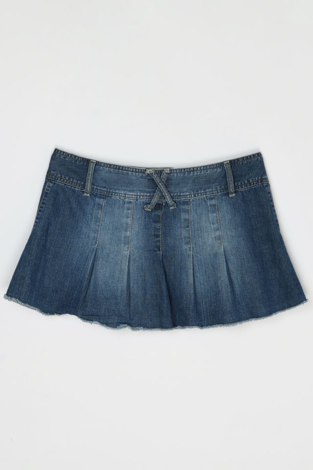Vintage Y2k Pleated Denim Mini Skirt #2