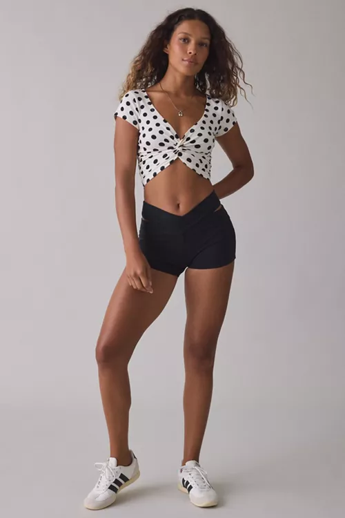Out From Under Bec Twist-Front Cropped Tee