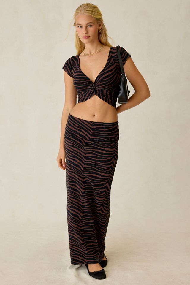 Out From Under Bec Twist-Front Cotton Cropped Tee #4