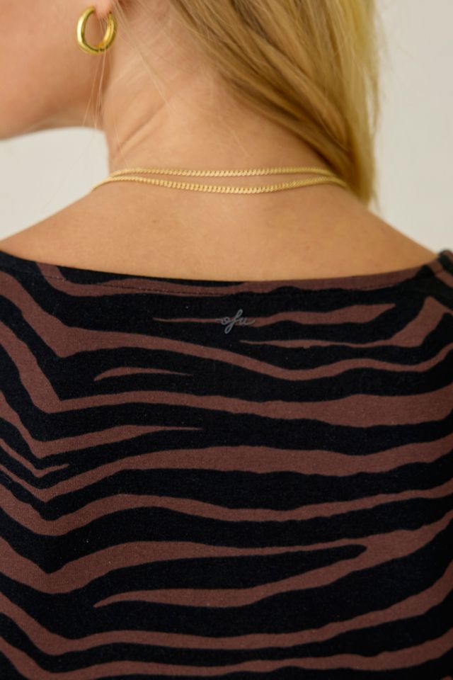 Out From Under Bec Twist-Front Cotton Cropped Tee #5