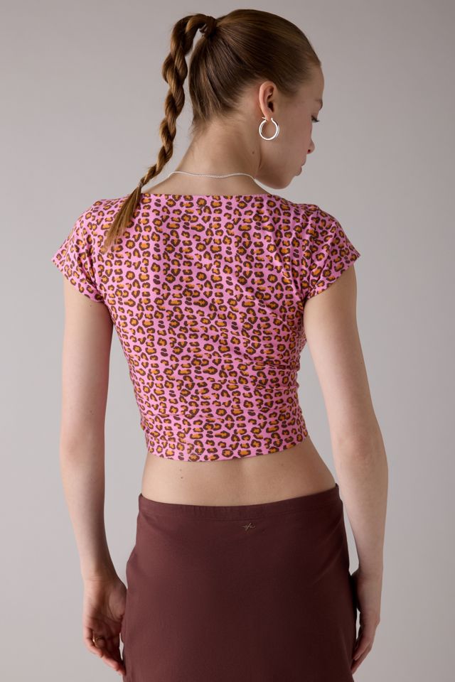 Out From Under Bec Twist-Front Cotton Cropped Tee #2