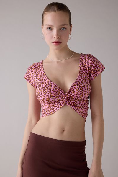 Out From Under Bec Twist-Front Cotton Cropped Tee