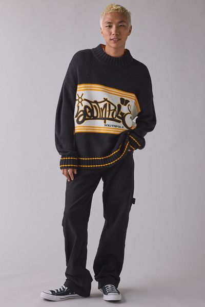 Schott Skull Motif Crew Neck Sweater | Urban Outfitters