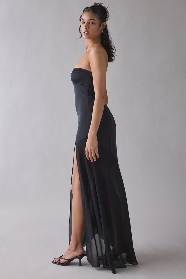 knee length dresses for ladies PALOMA ONE SHOULDER RUCHED MESH BODYCON MAXI DRESS