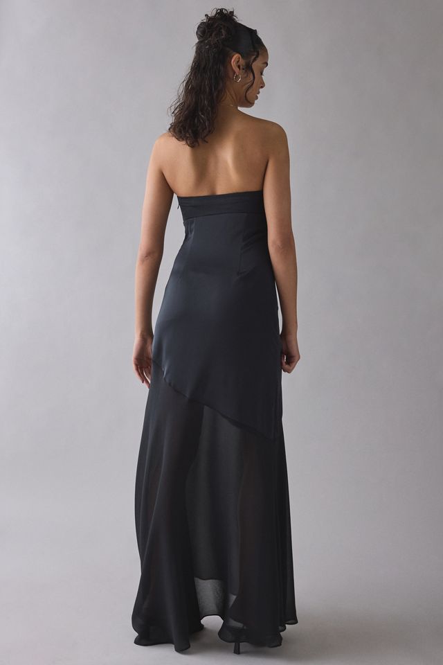 UO Sky High Sheer Illusion Asymmetric Maxi Dress #3