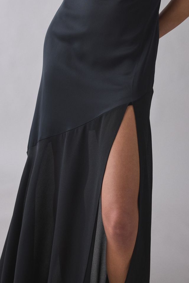 UO Sky High Sheer Illusion Asymmetric Maxi Dress #5