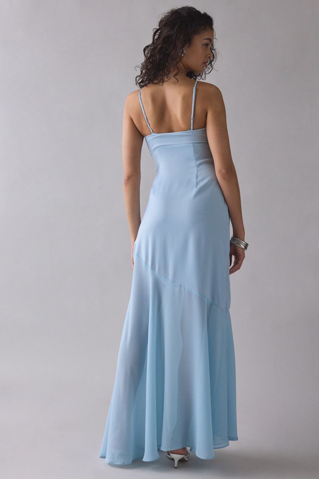 UO Sky High Sheer Illusion Asymmetric Maxi Dress #3