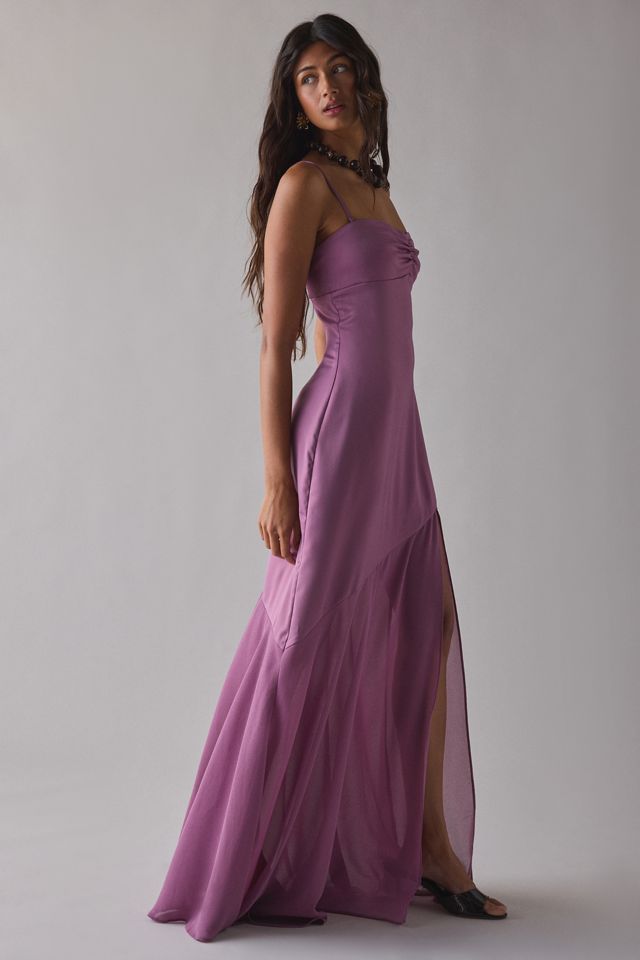 contrast asymmetric strappy maxi dress Polly main image 0