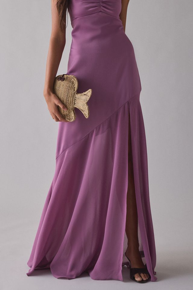 how long should a floor length dress be Pixie Market Romane Sheer Bottom Dress | Black | Size L main image 1