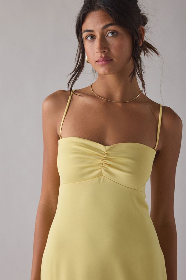 UO Sky High Sheer Illusion Asymmetric Maxi Dress #3