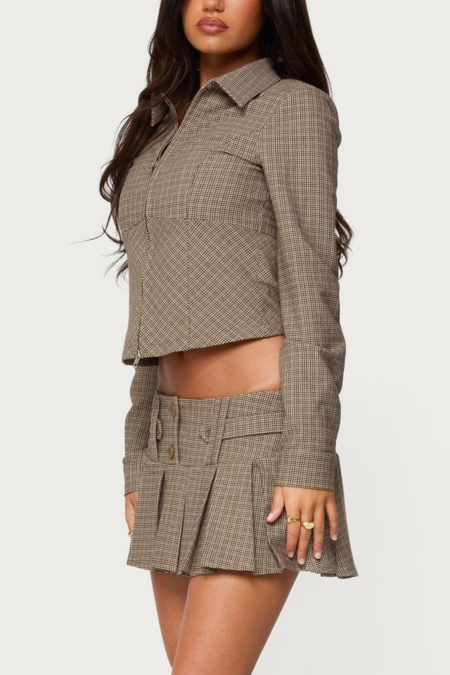 Edikted Lockette Plaid Pleated Mini Skort #1