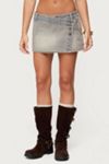 Edikted Wrap Mud Wash Denim Mini Skort