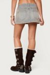 Edikted Wrap Mud Wash Denim Mini Skort