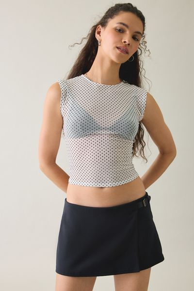 UO Rea Short Sleeve Sheer Mesh Baby Tee