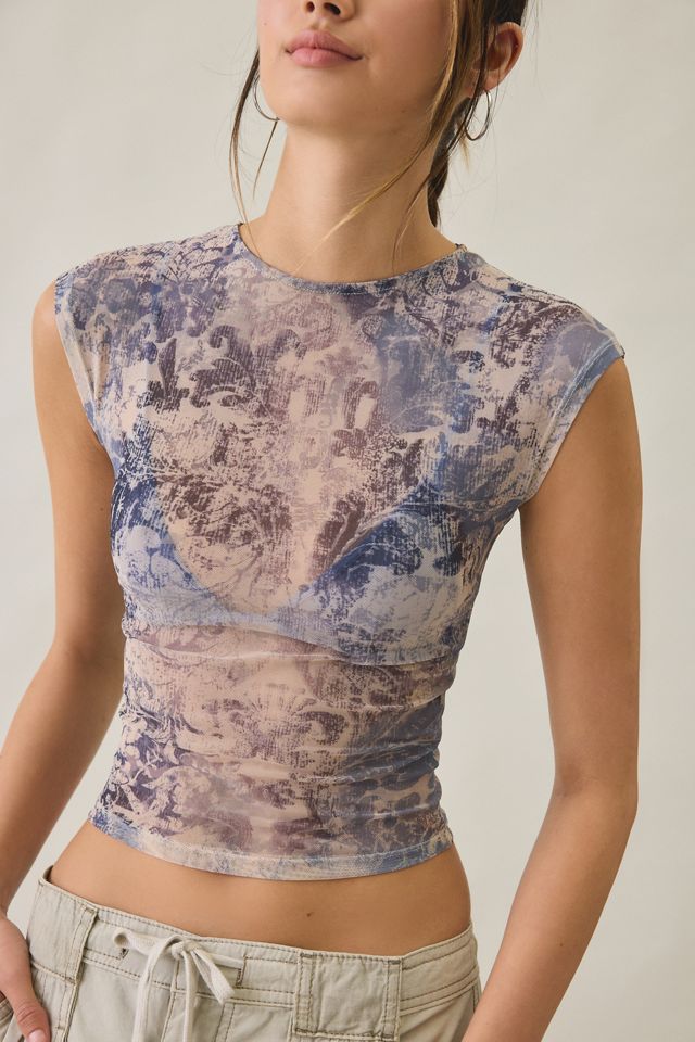 UO Rea Short Sleeve Sheer Mesh Baby Tee #2