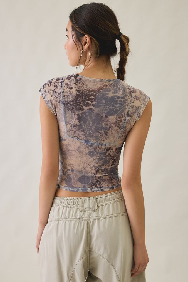 UO Rea Short Sleeve Sheer Mesh Baby Tee #3