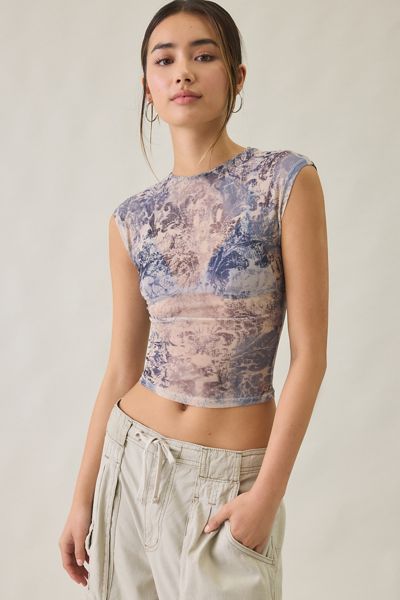 UO Rea Short Sleeve Sheer Mesh Baby Tee