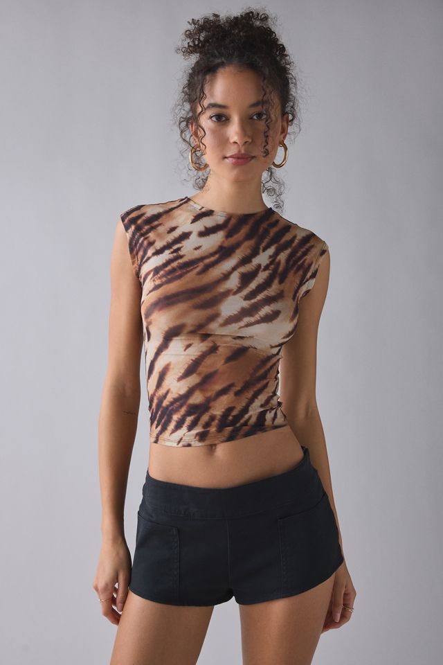UO Rea Short Sleeve Sheer Mesh Baby Tee #1