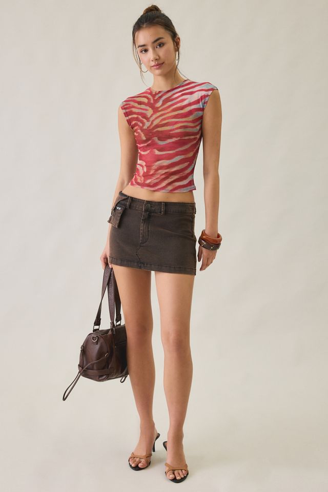 UO Rea Short Sleeve Sheer Mesh Baby Tee #1
