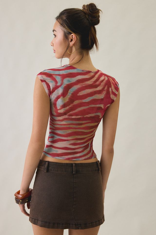 UO Rea Short Sleeve Sheer Mesh Baby Tee #3