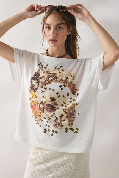 BDG Courtney Graphic Off-The-Shoulder Oversized Tee
