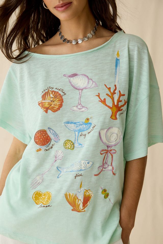 T-shirt surdimensionné à épaules dénudées BDG Courtney à motif graphique #2