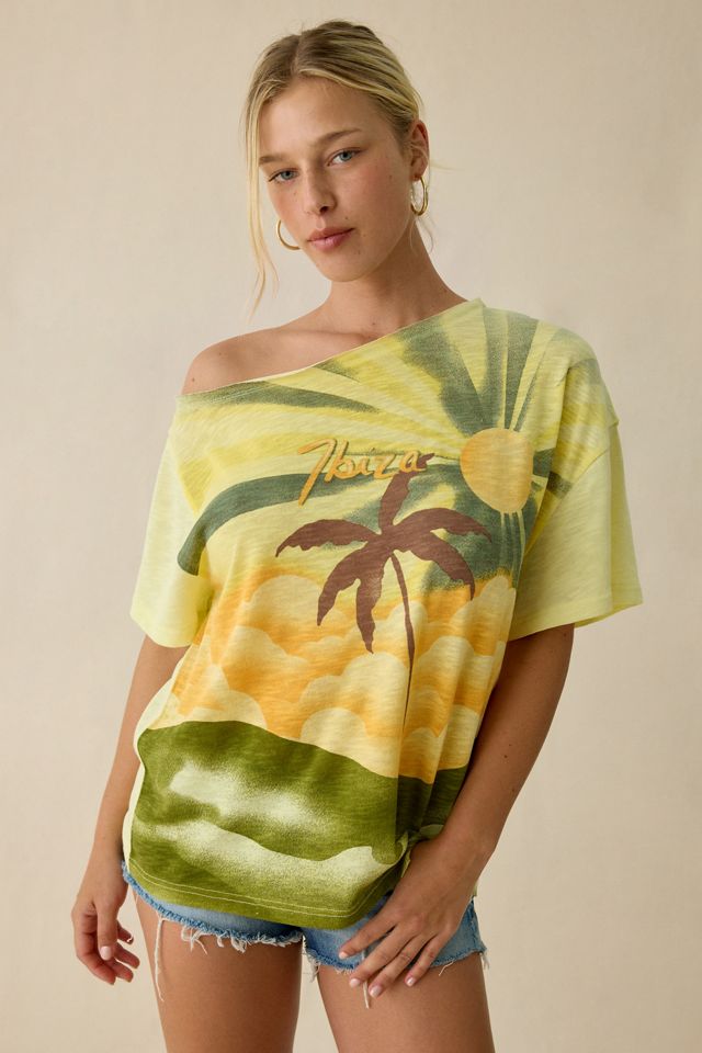 BDG Courtney Graphic Off-The-Shoulder Oversized Tee #1