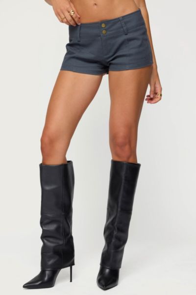 Edikted Kayra Micro Shorts In Dark/gray, Women's At Urban Outfitters In Gray