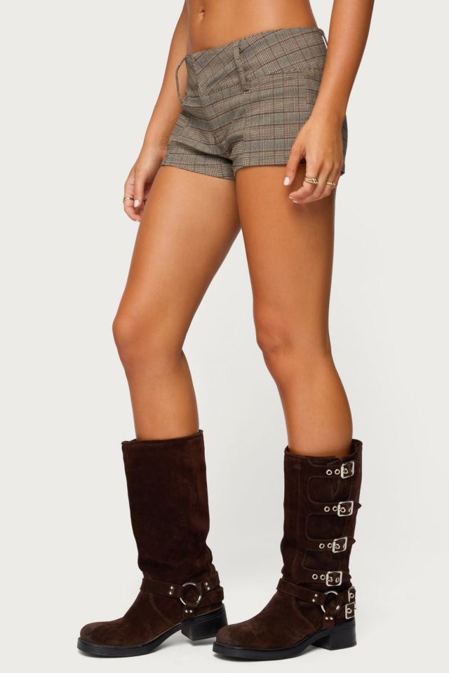 Edikted Ayvey Plaid Tailored Micro Shorts #2