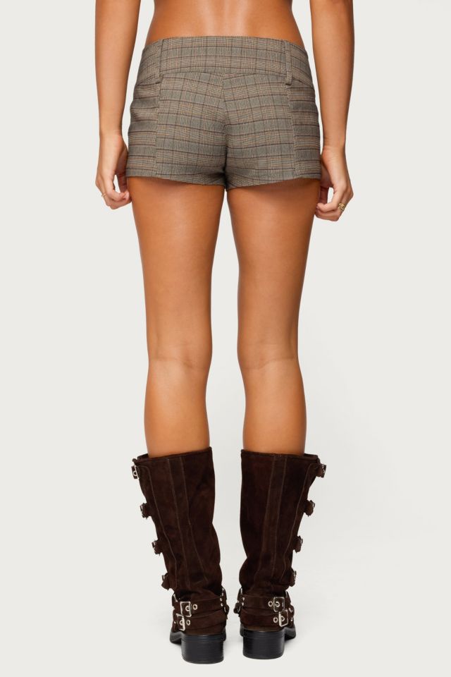 Edikted Ayvey Plaid Tailored Micro Shorts #3