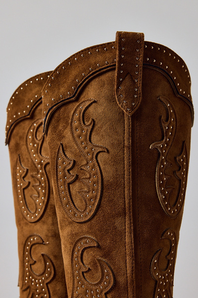 Azalea Wang Etienne Faux Suede Cowboy Boot