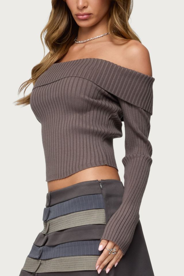 Edikted Lauren Knit Fold Over Top #2