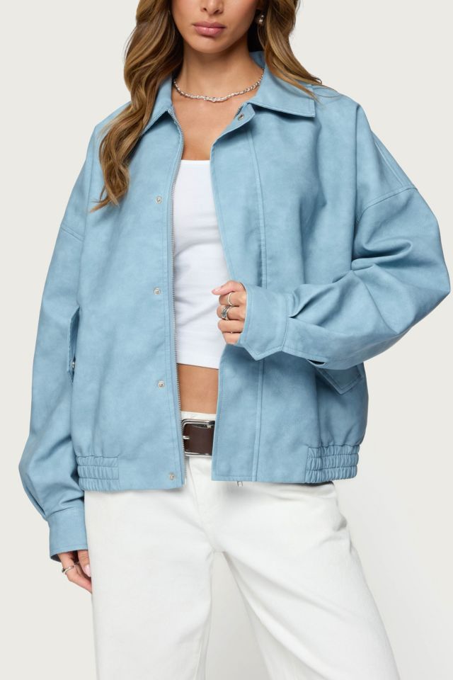 Edikted Oversized Washed Faux Leather Jacket #2