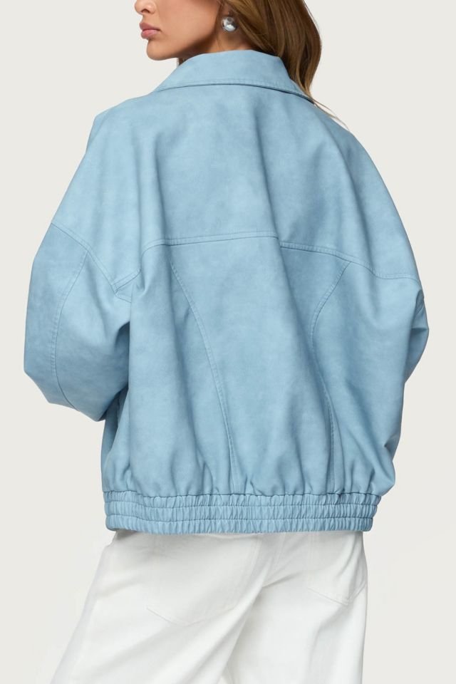 Edikted Oversized Washed Faux Leather Jacket #4
