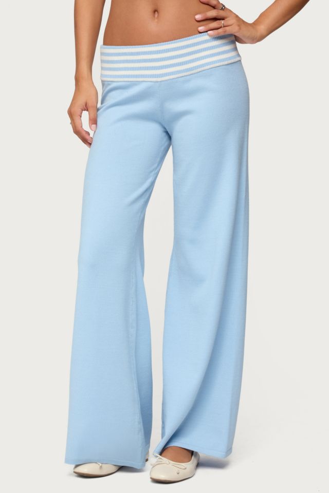 Edikted Clarisse Stripey Flared Knit Pants #1