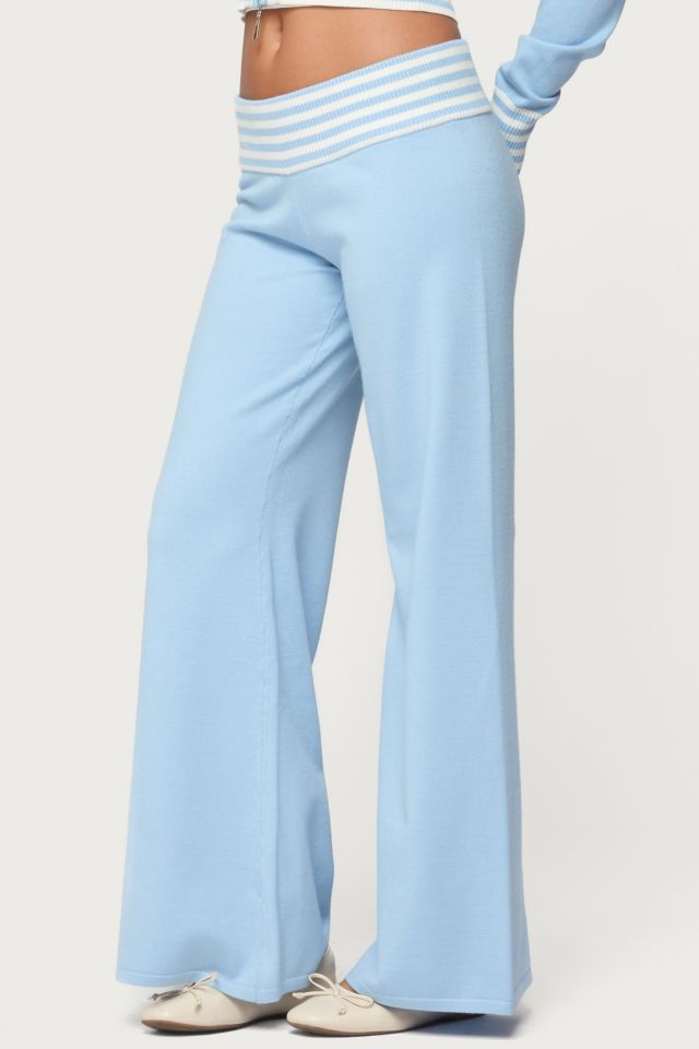 Edikted Clarisse Stripey Flared Knit Pants #3