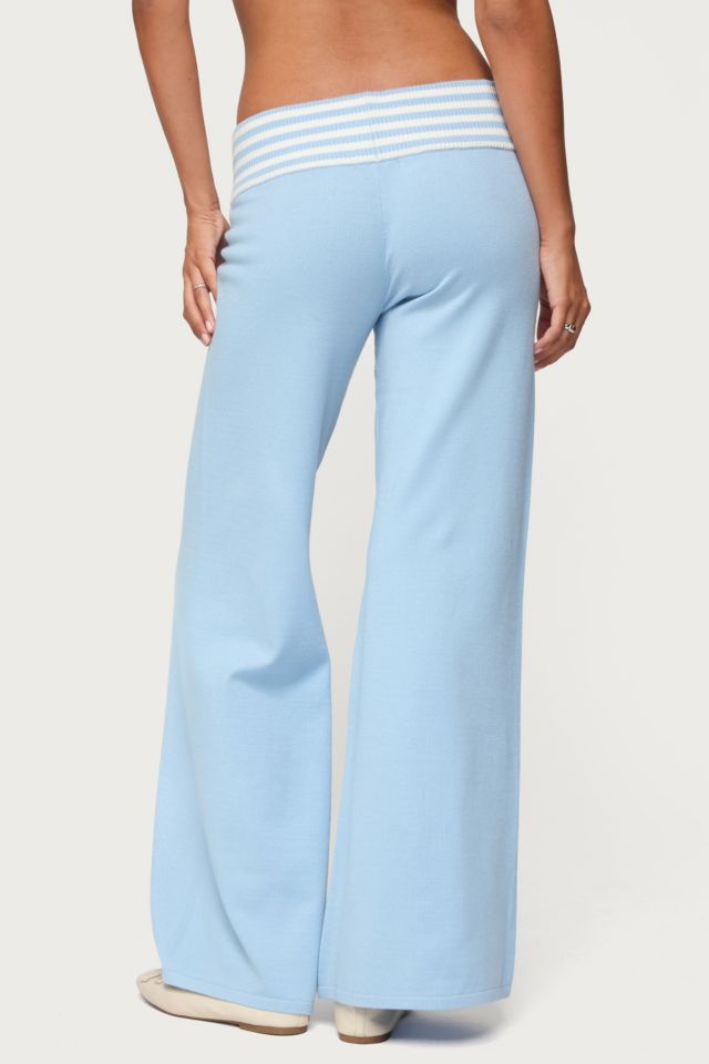 Edikted Clarisse Stripey Flared Knit Pants #4