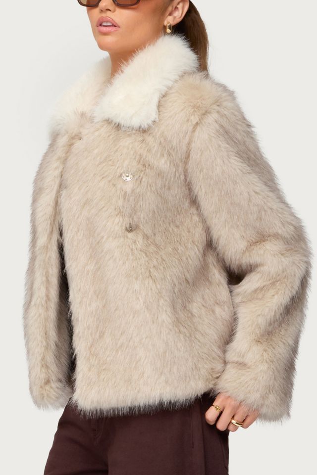 Edikted Contrast Collar Faux Fur Jacket #2