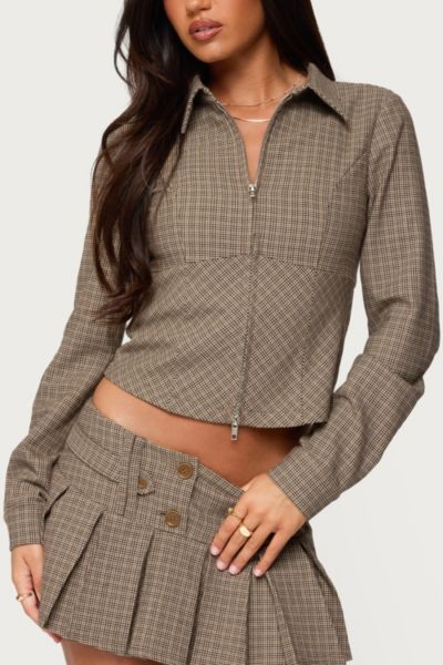 Edikted Lockette Plaid Jacket