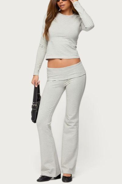 Edikted Kaeli Stripey Flared Leggings