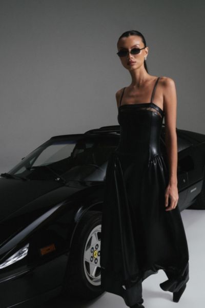 WeWoreWhat Lace Panel Corset Midi Dress