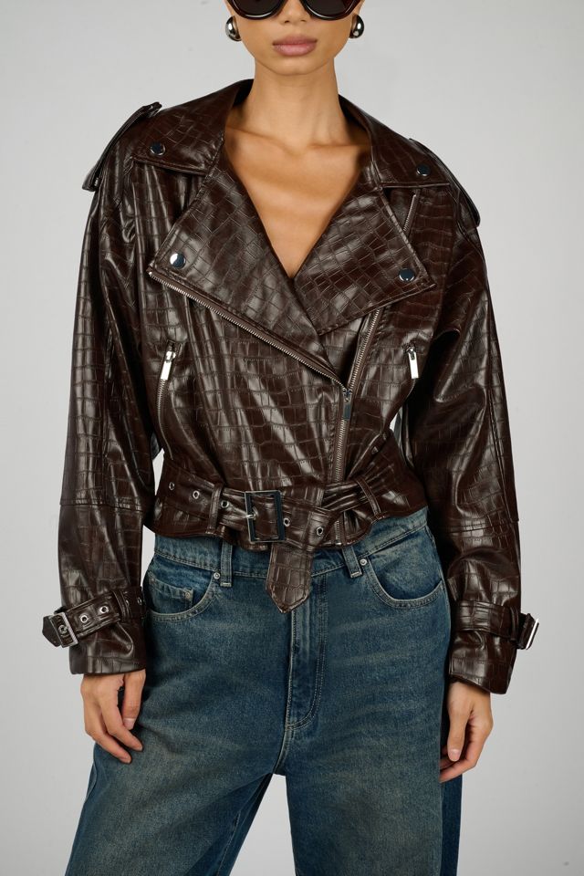 WeWoreWhat Cropped Moto Jacket #3