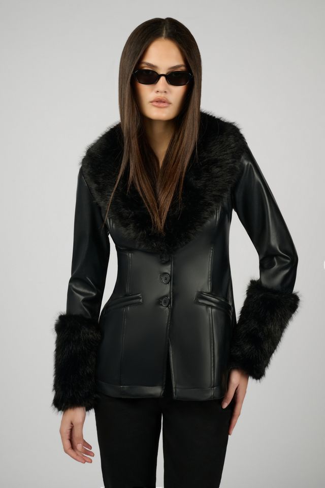 WeWoreWhat Fur Collar Jacket #1